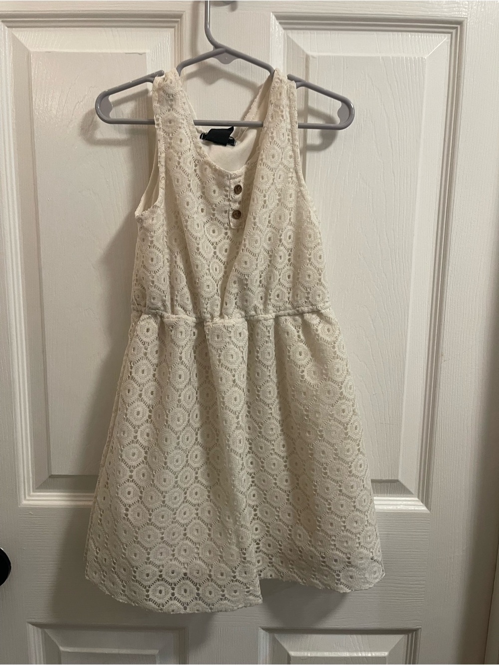 XOXO Lace Eyelet Formal Dress in Cream